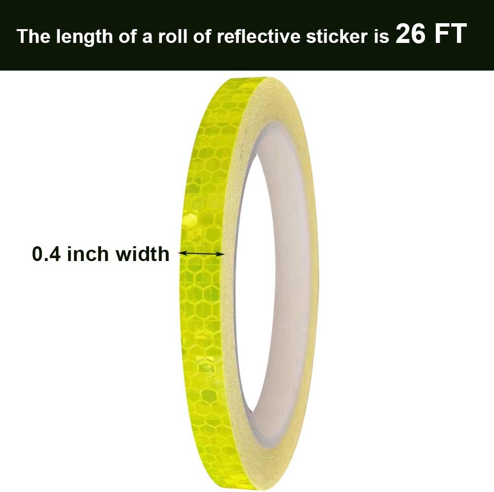 5 Colors Waterproof Outdoor Bicycle Rim Safety Reflective Warning Stickers Rolls for Bikes,Motorcycle Decoration