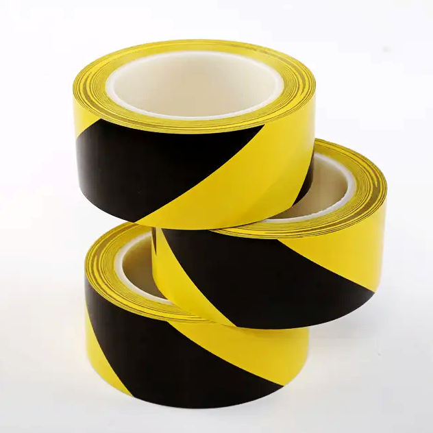 Good Quality Adhesive Yellow Black Floor Safty Marking PVC Warning Tape