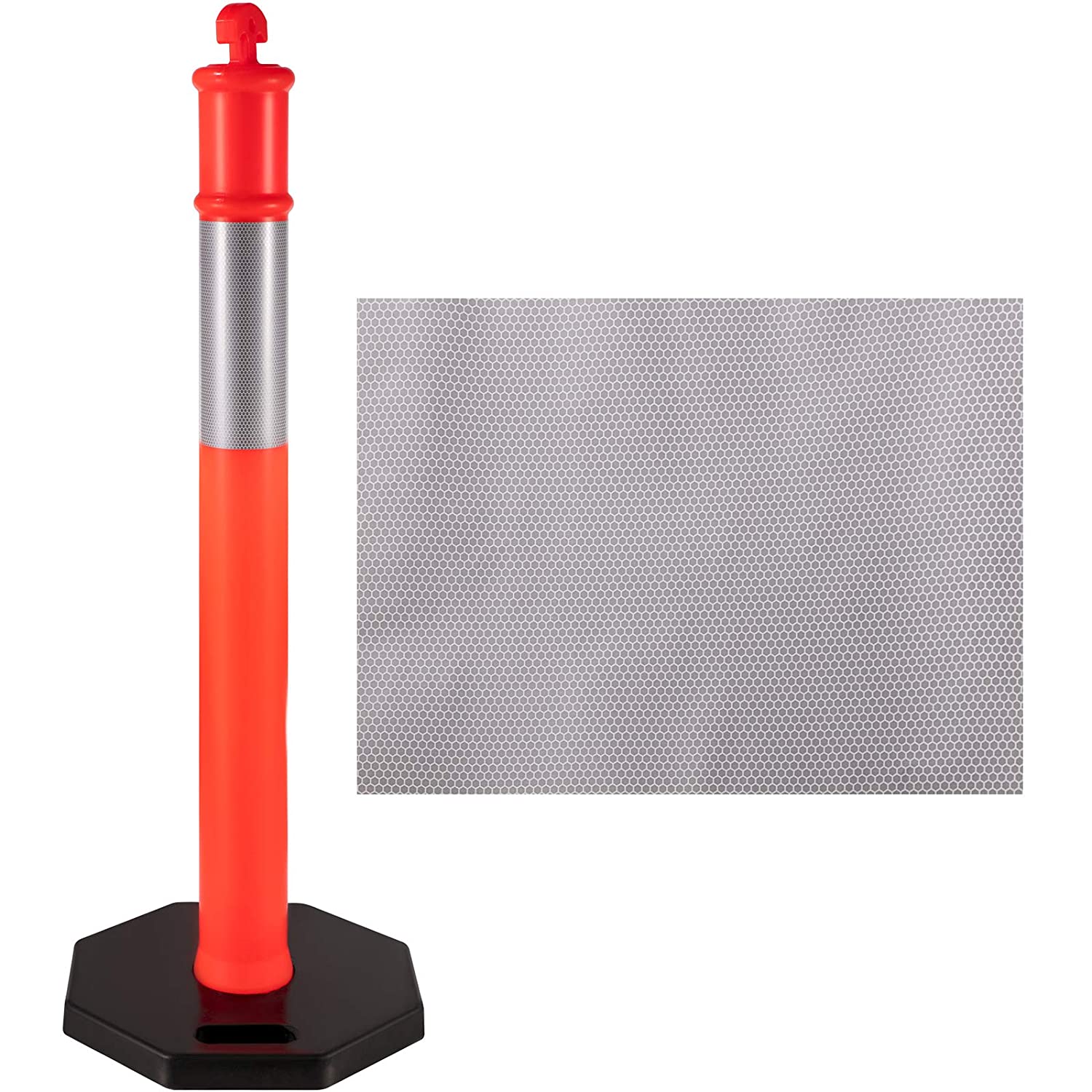 40" PE Traffic Delineator Posts with Reflective Band