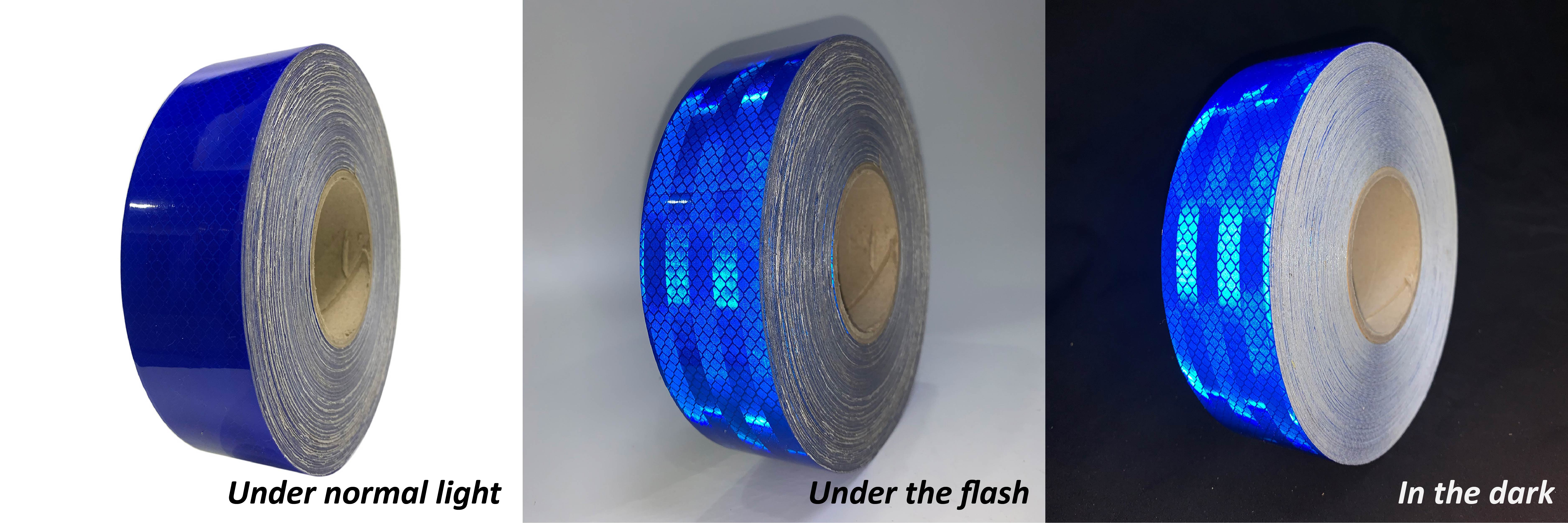 PET micro-prismatic reflective tape blue