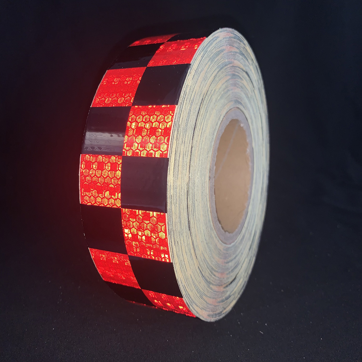 Red+Black PVC Honeycombe Lattice Retro-Reflective Tape