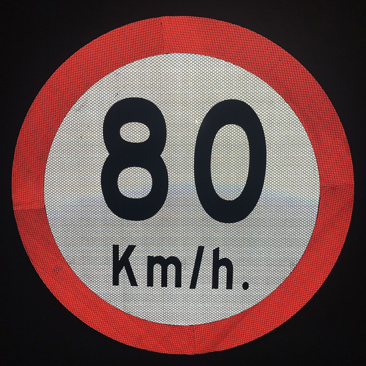 60cm "80KM/H" Reflective Aluminium Traffic Sign Plate