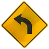 "TURN LEFT" Traffic Marking Reflective Aluminium Plate