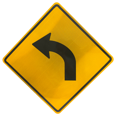 "TURN LEFT" Traffic Marking Reflective Aluminium Plate
