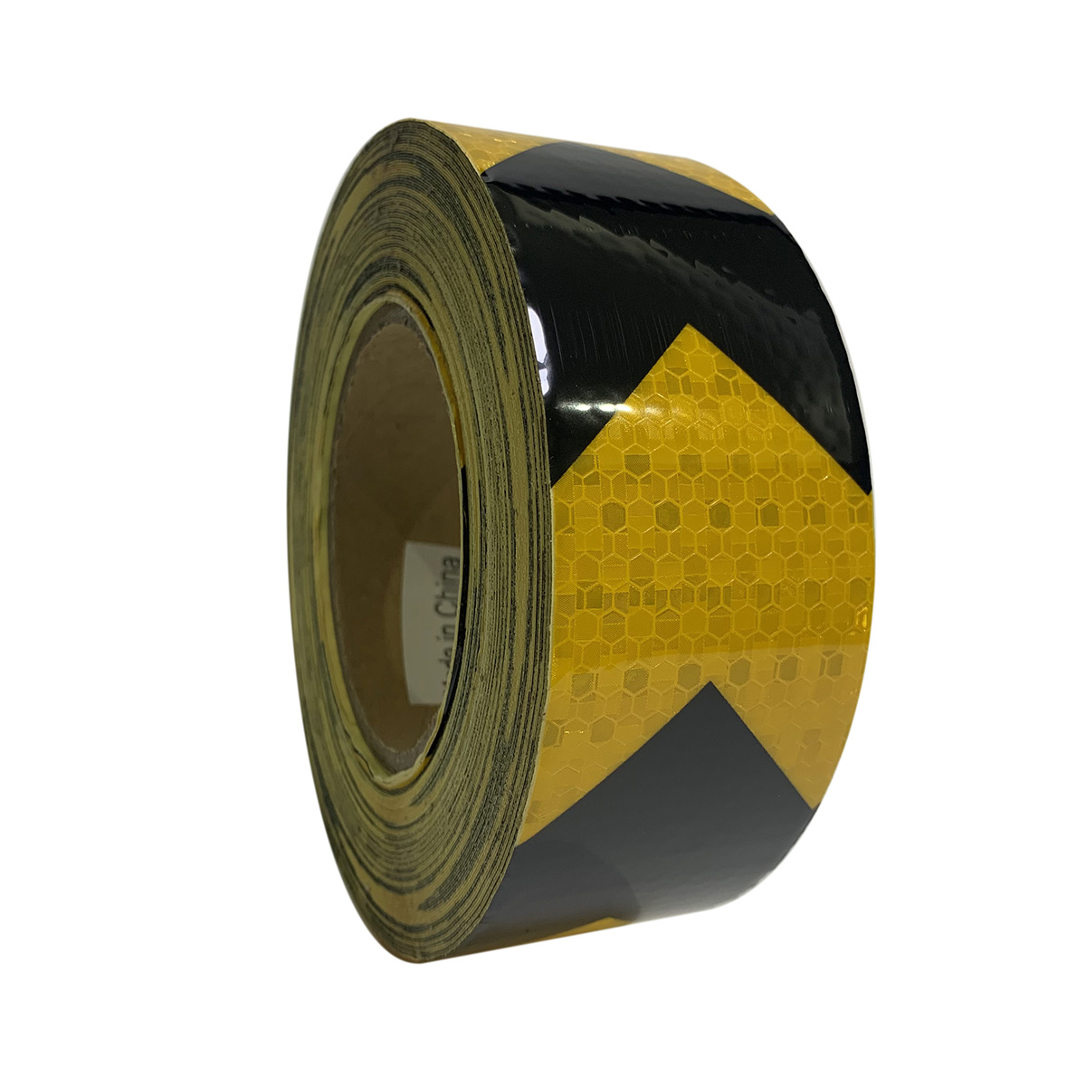 5cm*45m Black+Golden PVC Honeycomb Arrow Reflective Tape 