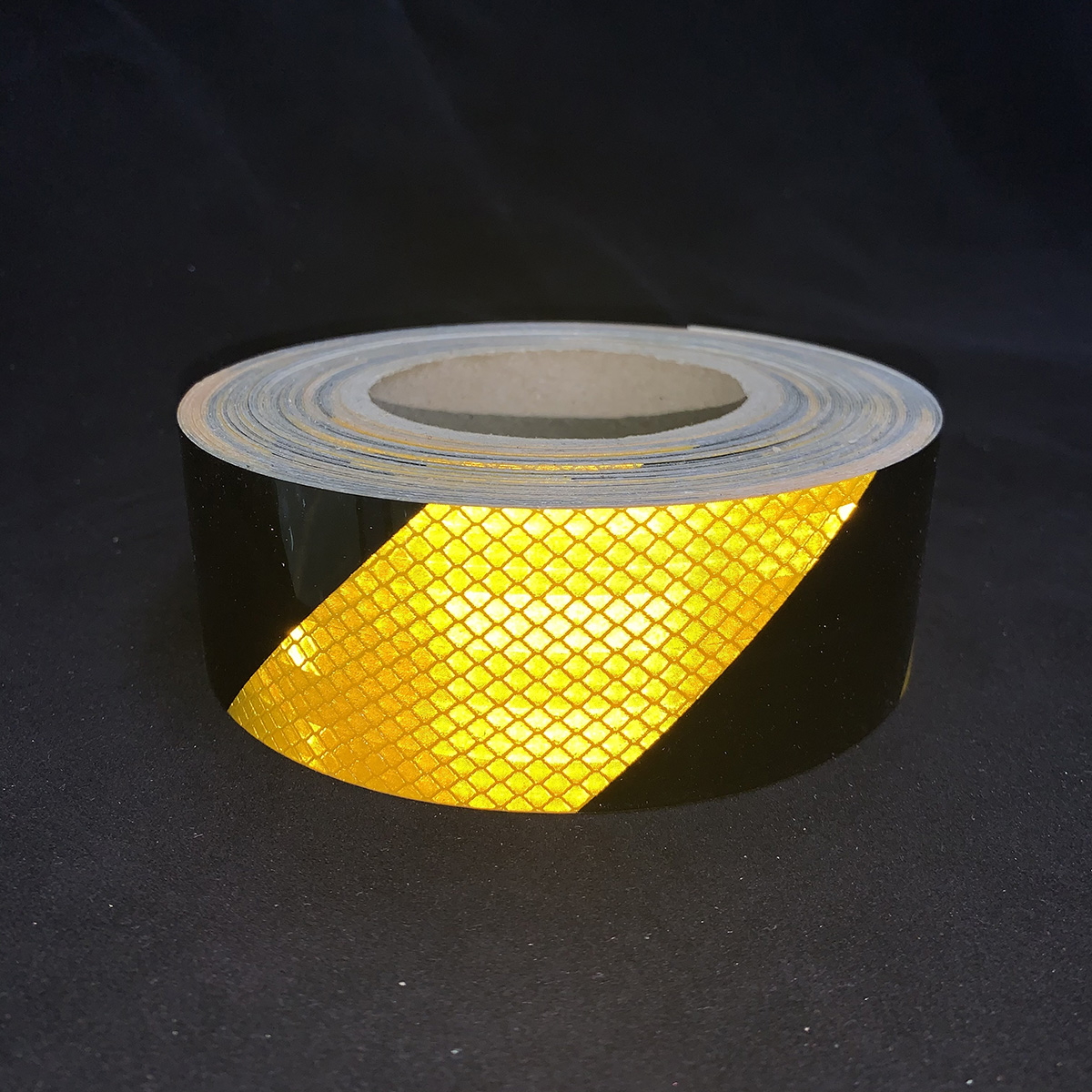 5cm*25m PET Micro-Prismatic Twill Reflective Tape Golden+Black
