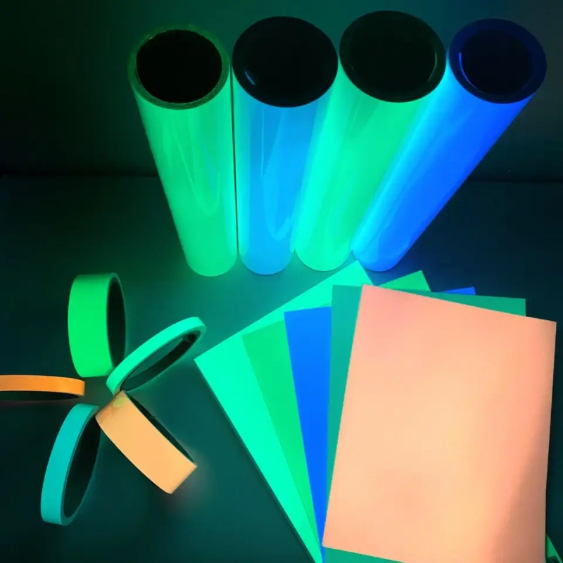 Color Glow In The Dark Tape Photoluminescent Vinyl Film for Inkjet Printing,Craft Cutter,Sign Plotter,DIY Decorations