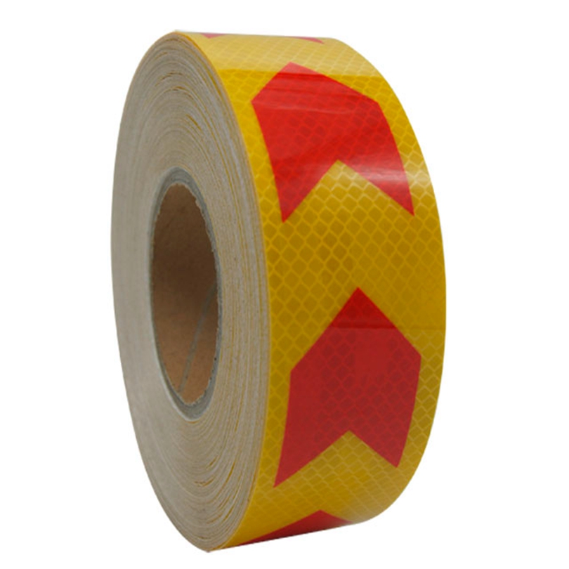 PET micro-prismatic reflective tape golden+red