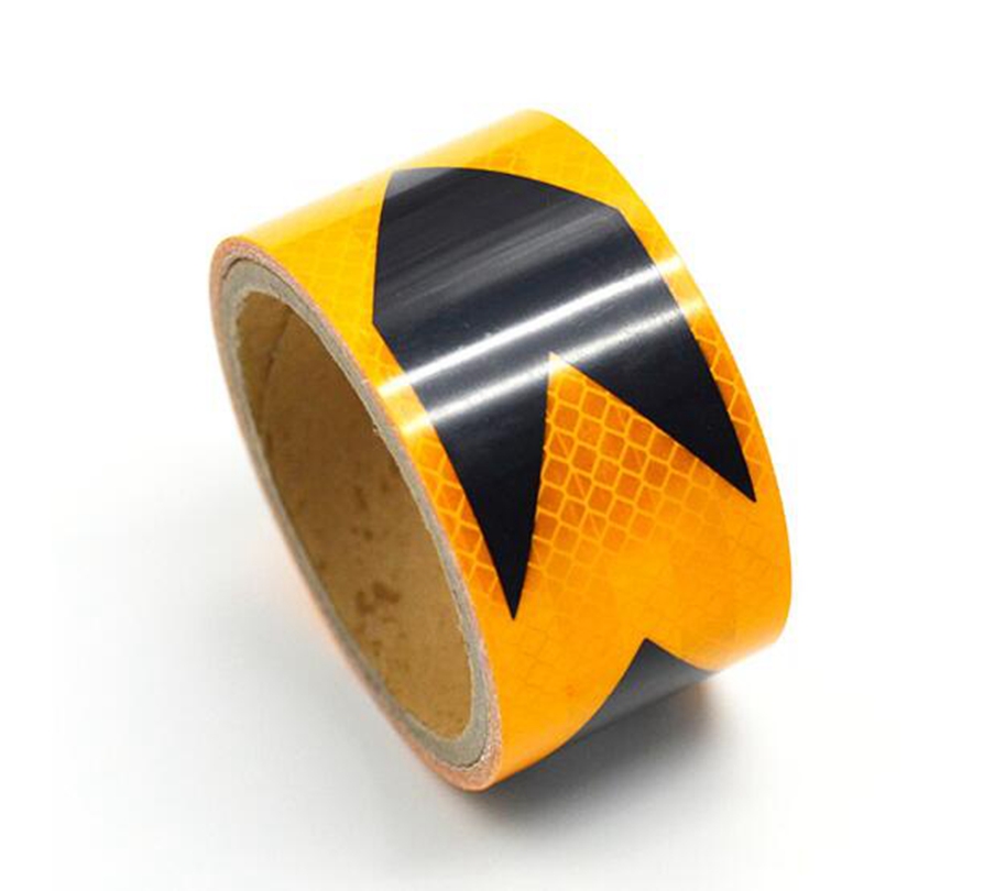 PET micro-prismatic reflective tape fluorescent orange+black