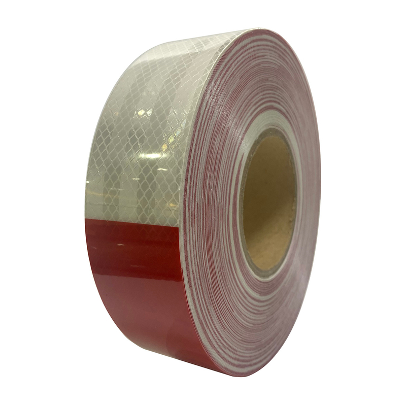 Red+White Microprism Reflective Tape for Vehicles Safety Sign