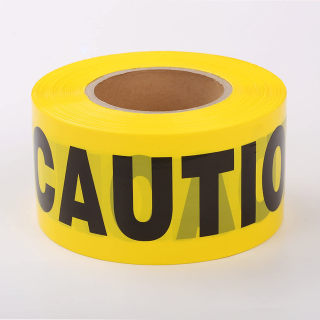 Yellow Balck Caution Tape PE Non-adheisve Warning Tapes 3inches X 1000 Feet